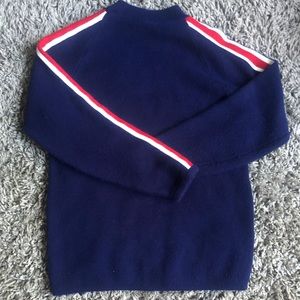 Red white and blue turtleneck